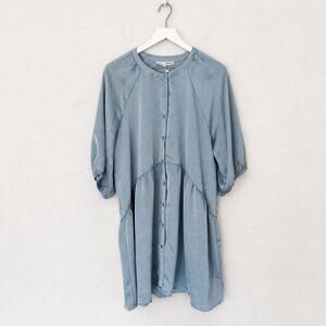 Baltic Born Janice Button Dress Blue XL NWT Cottage Coastal Midi Mini Dress